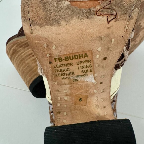 Freebird by Steven FB-BUDHA Heeled Sandals Size 6 Boho Patchwork Western Mule - Picture 16 of 16
